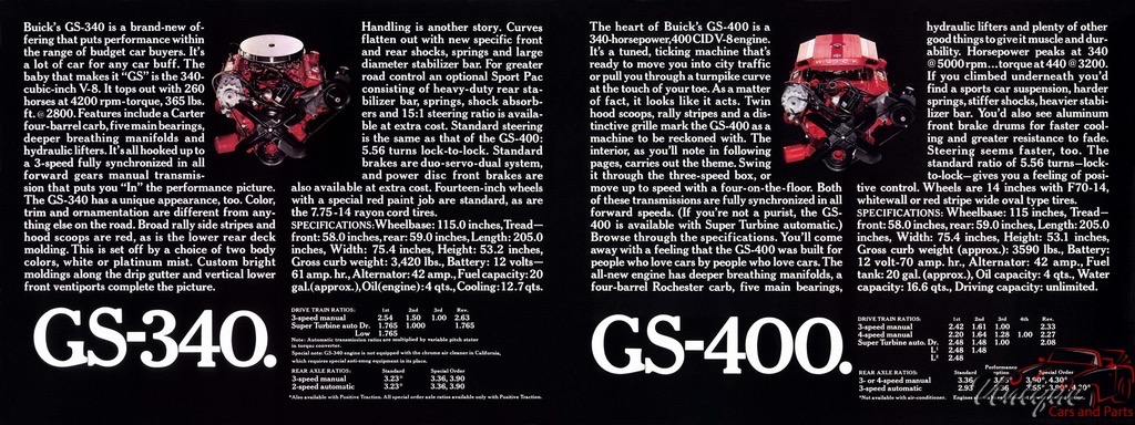 1967 Buick GS340 and GS400 Brochure Page 4